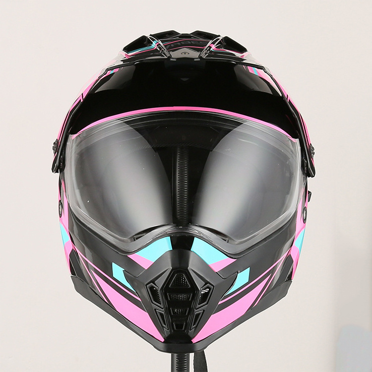 certificate ECE 22.06 Fashionable pink black motorcycle driving helmets women