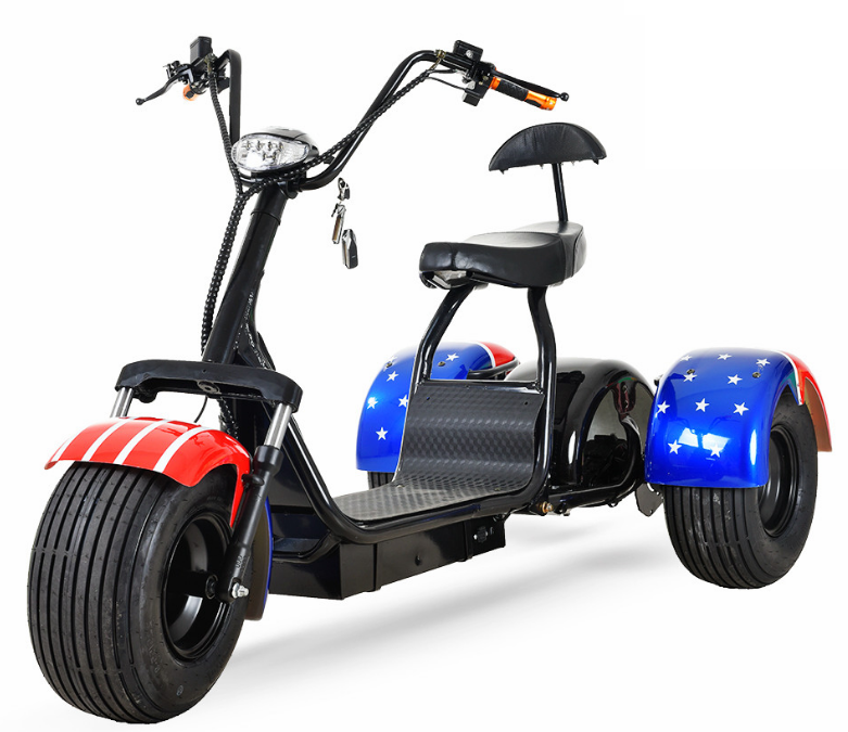 Galactique Three Wheels scooter motorcycle Widewheel Seated 1500W 2000W 60v 3 wheel Electric Scooters citycoco