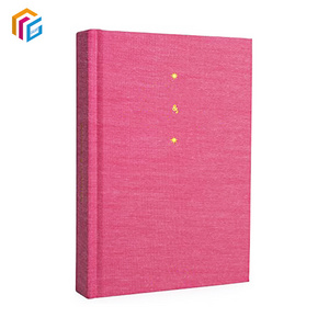 Free Sample Journal Manufacturer Printing Custom A5 Hardcover Pink Linen Fabric Cover Love Journals