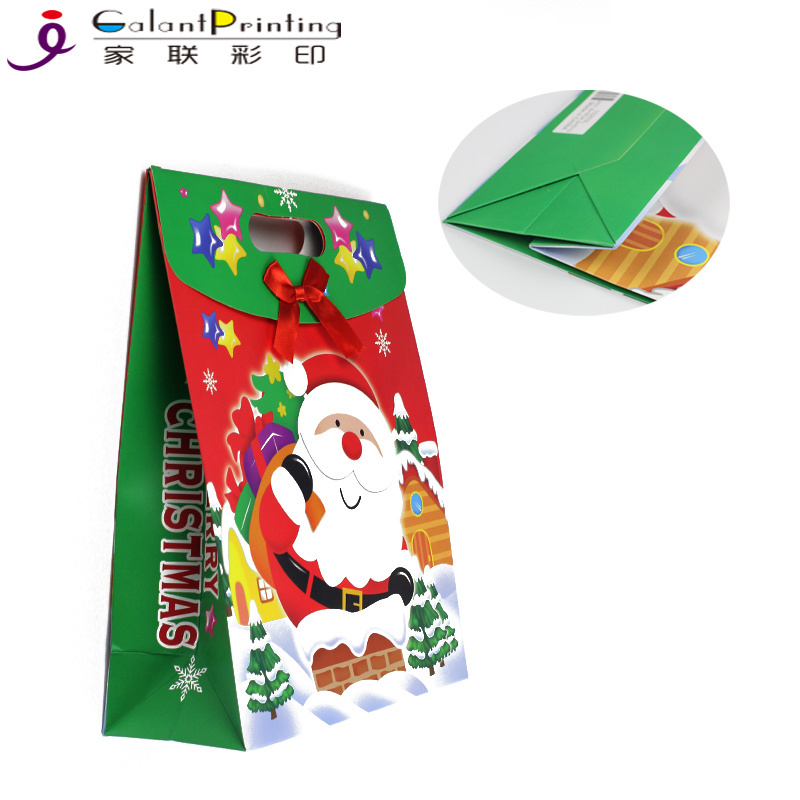 Wholesales Customize Holiday Candy Gift Printed Christmas Packaging  Logo Paper Bags