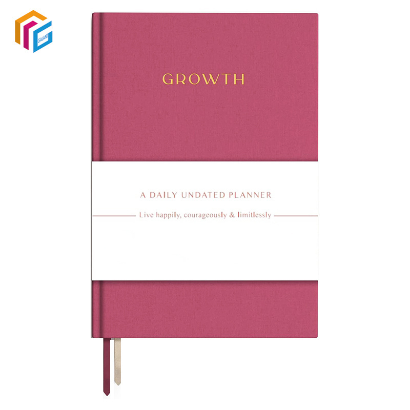 Wholesale Custom Logo Print Linen Journal Hardcover Notebook Perpetual Calendar Dates Journal