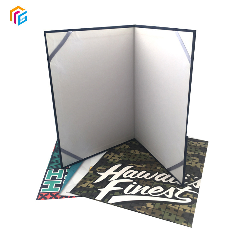 Custom A4 Fashion leather Certificate Holders Classic Cardboard File Paper Certificate Folder