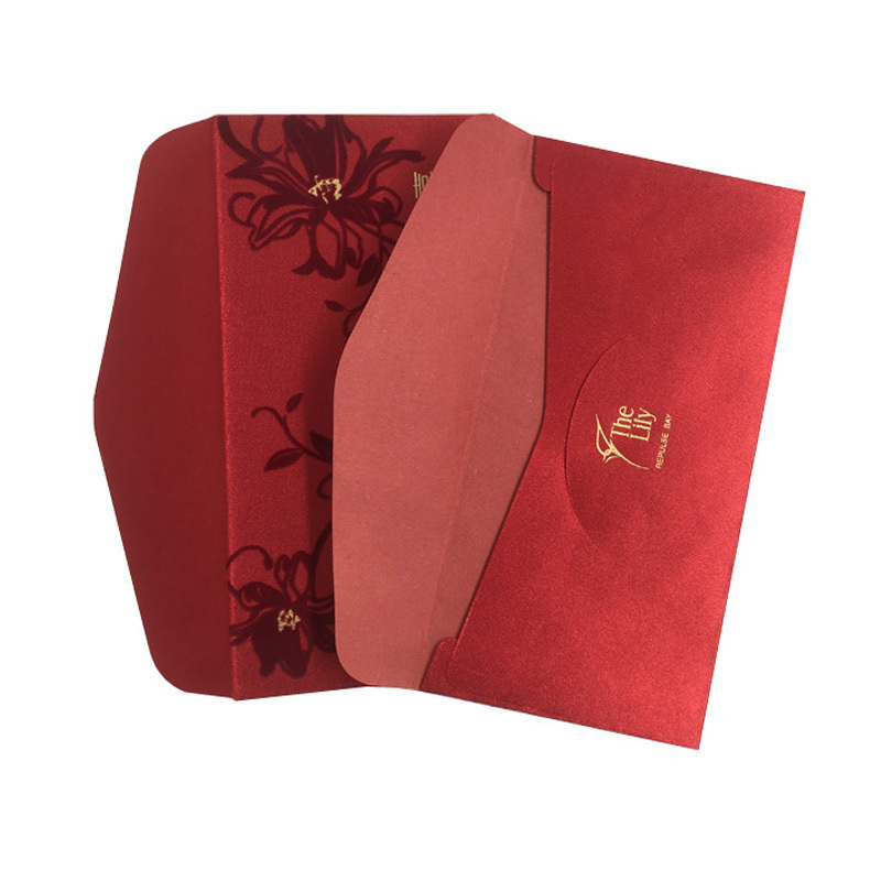 2019 High Quality UV Varnish/Velvet Flocking Red Packet Paper Money Envelope,Chinese New Year Red Packet