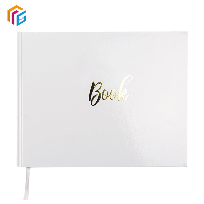 Custom Size Logo Personalised Hardcover Blank Gold Foil Print Cover Velvet Wedding Guest Book