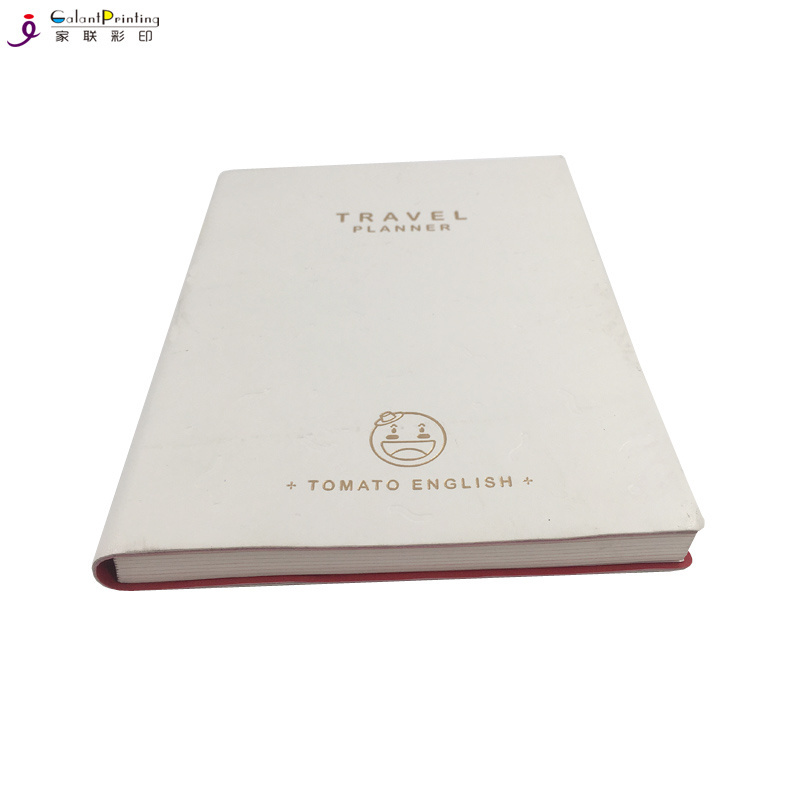 Soft PU leather cover gold stamping logo paper A5 notebook for for daily planner