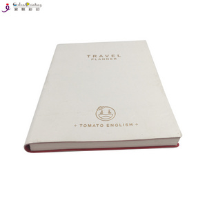 Soft PU leather cover gold stamping logo paper A5 notebook for for daily planner