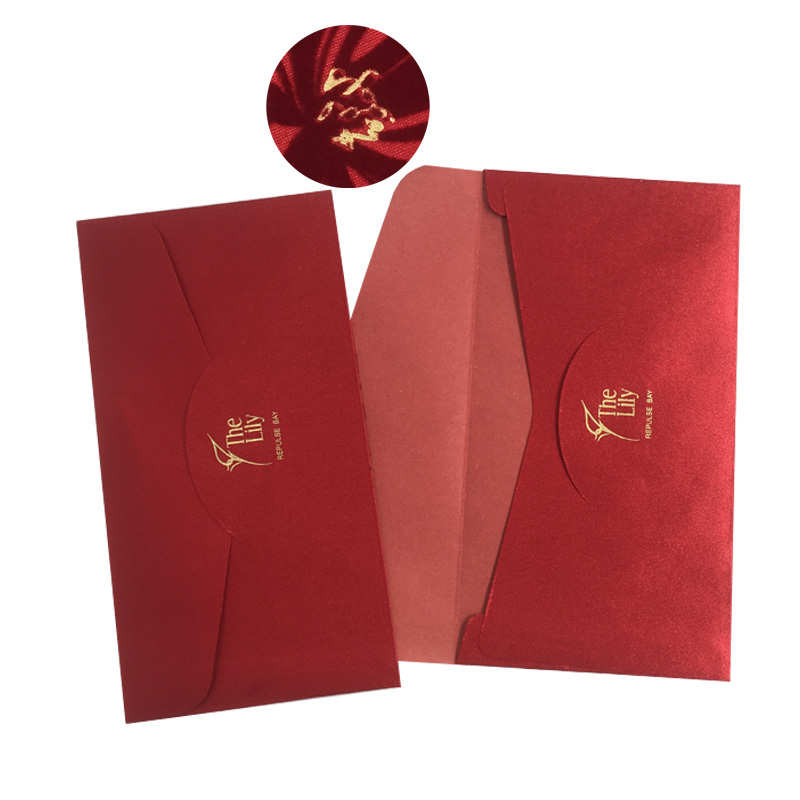 2019 High Quality UV Varnish/Velvet Flocking Red Packet Paper Money Envelope,Chinese New Year Red Packet