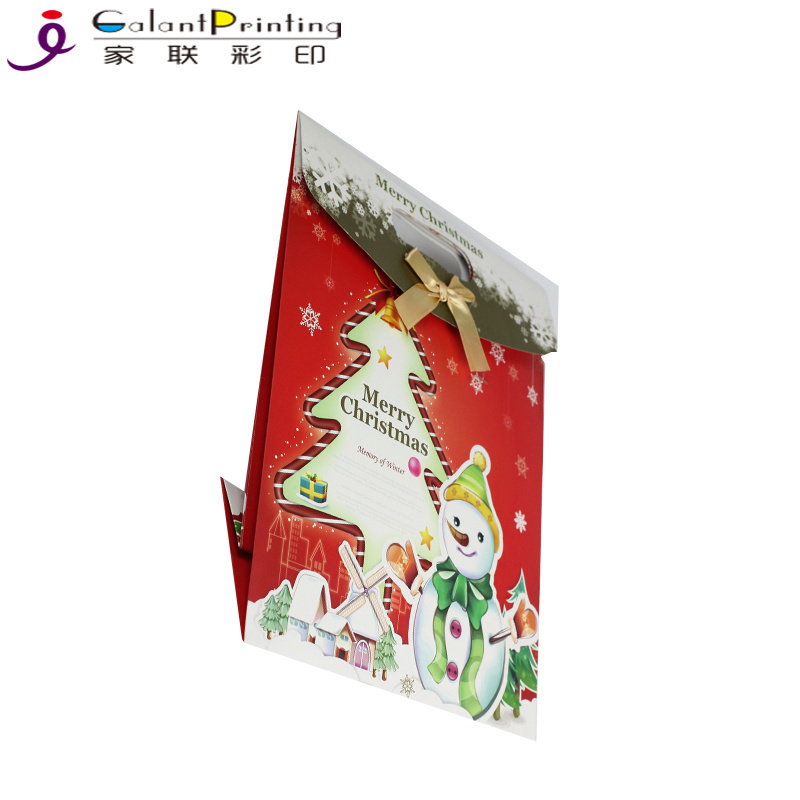 Wholesales Customize Holiday Candy Gift Printed Christmas Packaging  Logo Paper Bags