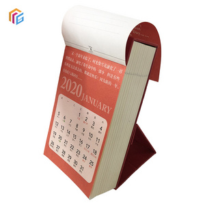 Thick Cardboard Stand Custom Printing Monthly Daily 365 Days Tear Off Mini Table Desk Calendar