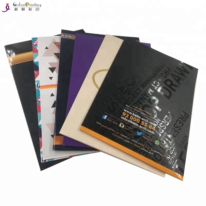 Folder Custom Logo a4 paper embossed real estate presentation files folders with double pocket and card holders printing folders