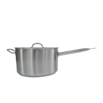 High quality stainless steel milk boiling pot single handle and single ear with lid wok