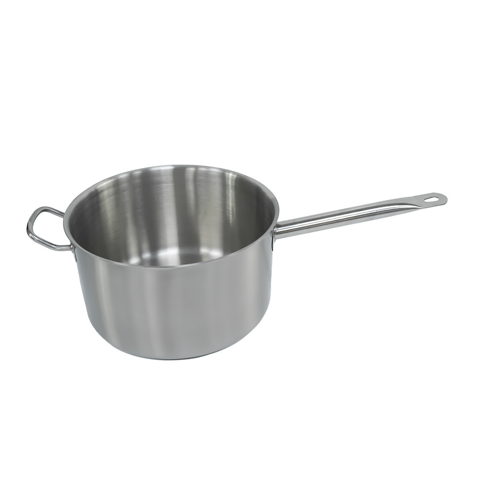 High quality stainless steel milk boiling pot single handle and single ear with lid wok