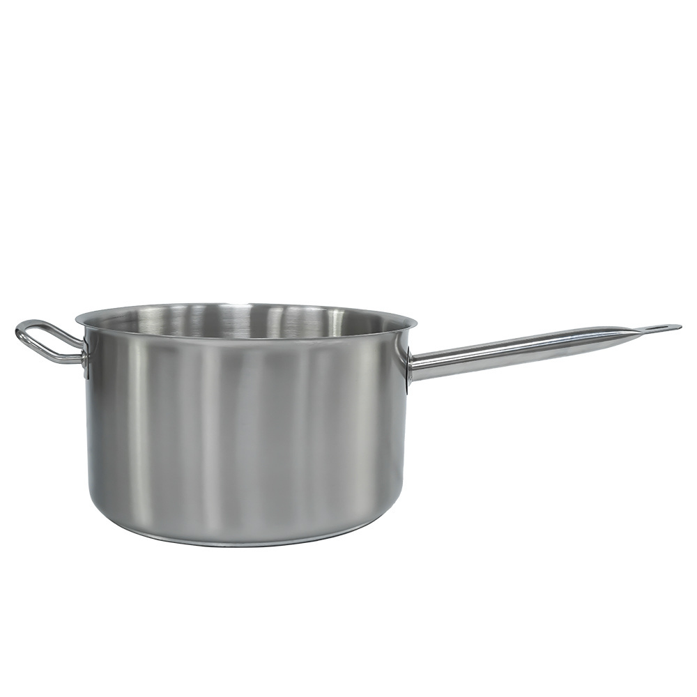 High quality stainless steel milk boiling pot single handle and single ear with lid wok