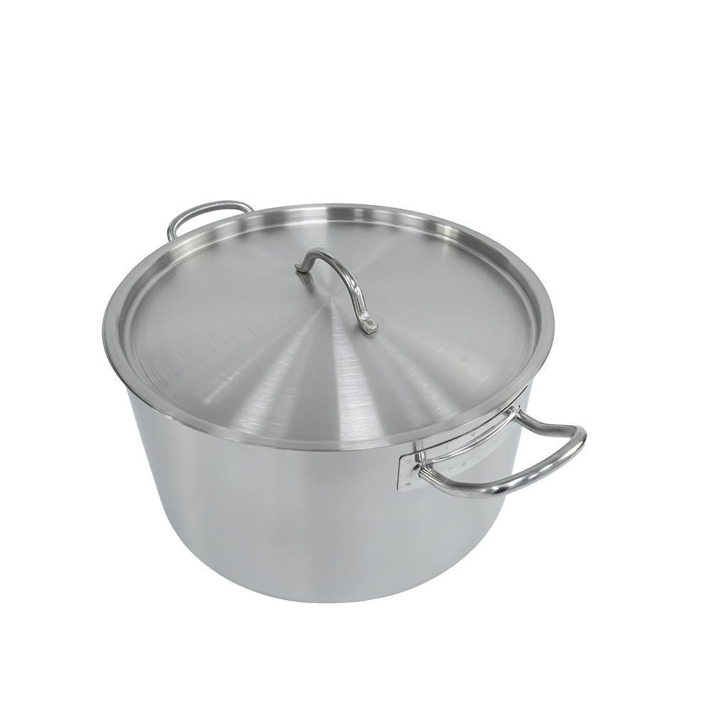 High Quality Stainless Steel Soup Pot with Lid Milk Sauce Pasta Noodles Soup Serving Pots