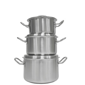 High Quality Stainless Steel Soup Pot with Lid Milk Sauce Pasta Noodles Soup Serving Pots