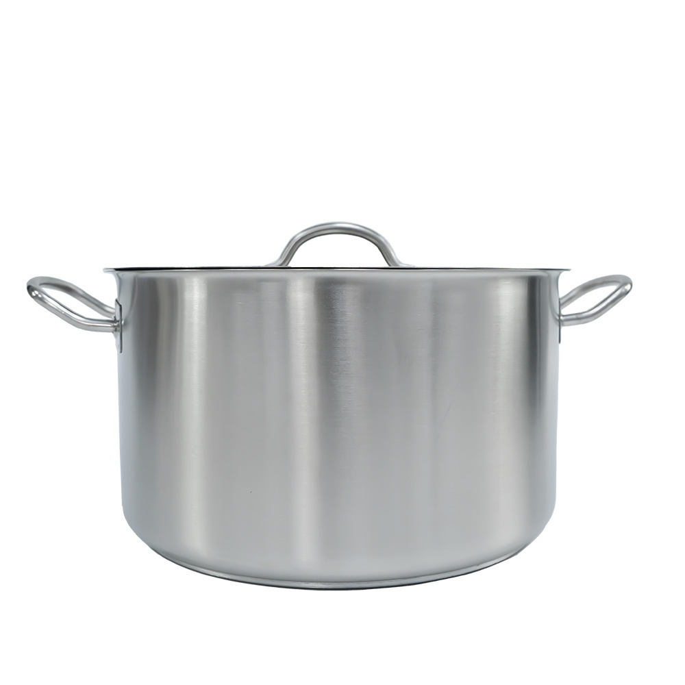 High Quality Stainless Steel Soup Pot with Lid Milk Sauce Pasta Noodles Soup Serving Pots