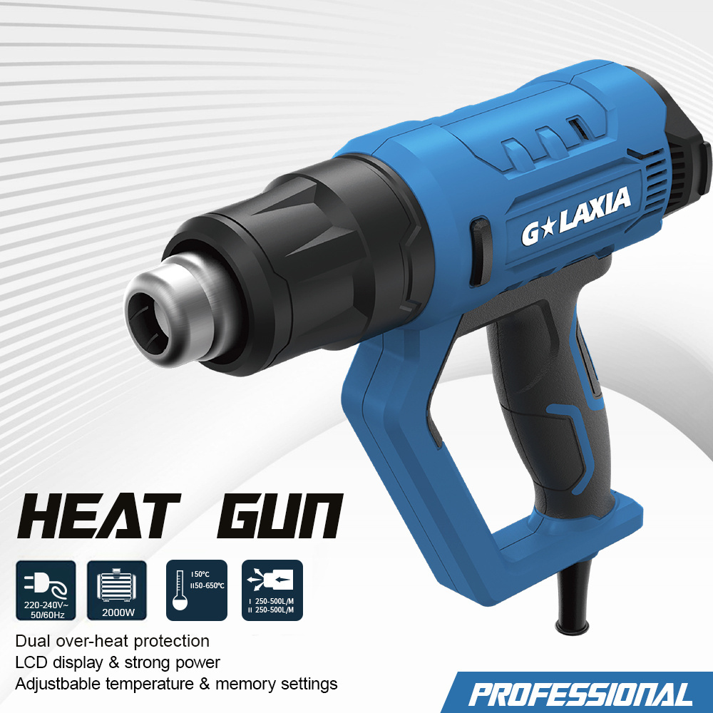 Galaxia 2000W Electric Heat Gun for Sealing 650 Centidegree Heat Machine with LCD Digital Display