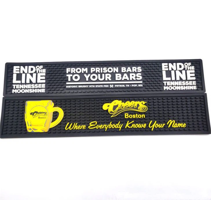 New Arrival Custom logo Bar Decor Ideal for Bartending KTV Spill-Proof Durable Non-Slip Rubber Bar Mat for Home Bar