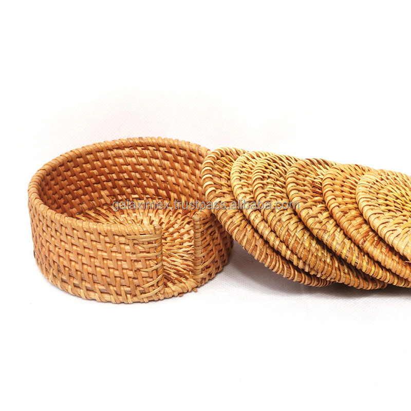 Roller Coasters High Quality Rattan Hand Woven Placemats New Wicker Coaster Plate also Coaster for drink