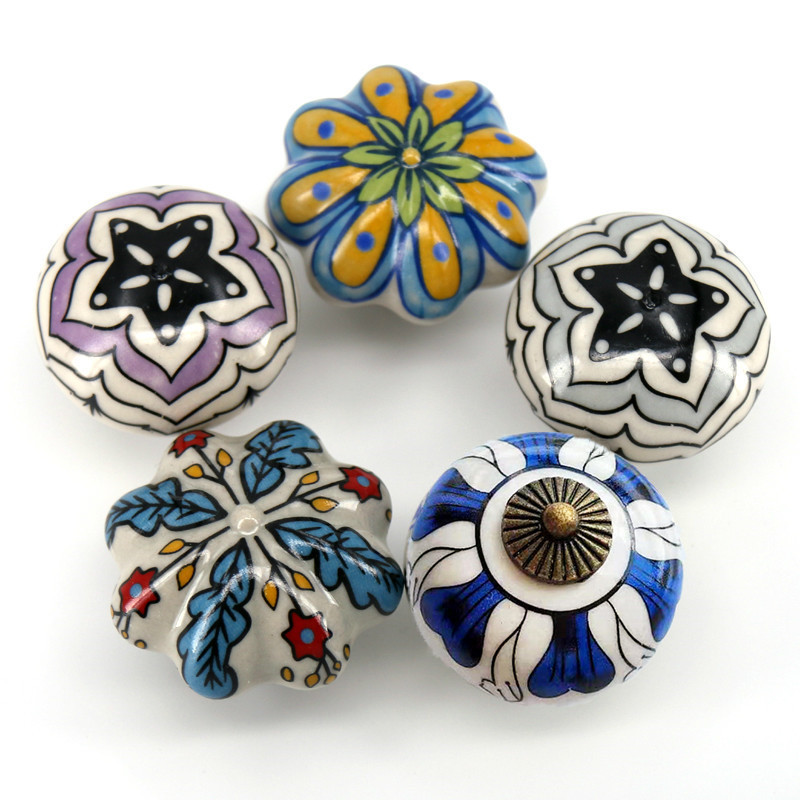 Porcelain knobs handles Lurious Ceramic Drawer Dresser Knobs Pulls Kitchen Cabinet Furniture Bedroom Handle