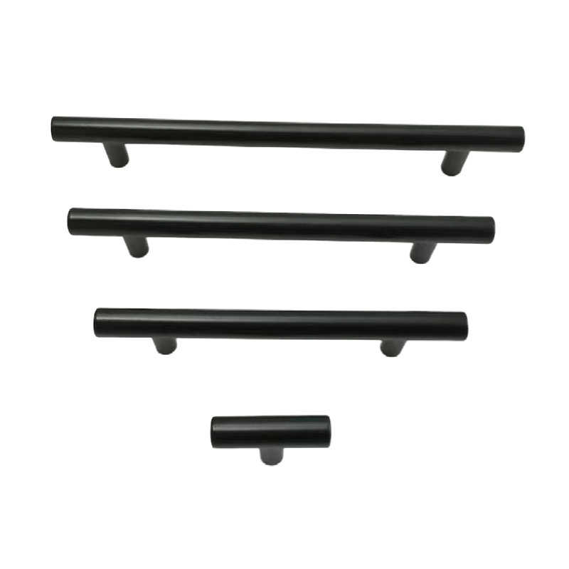 Furniture pulls and knobs Single hole  Black color Aluminum handle for kitchen cabinets