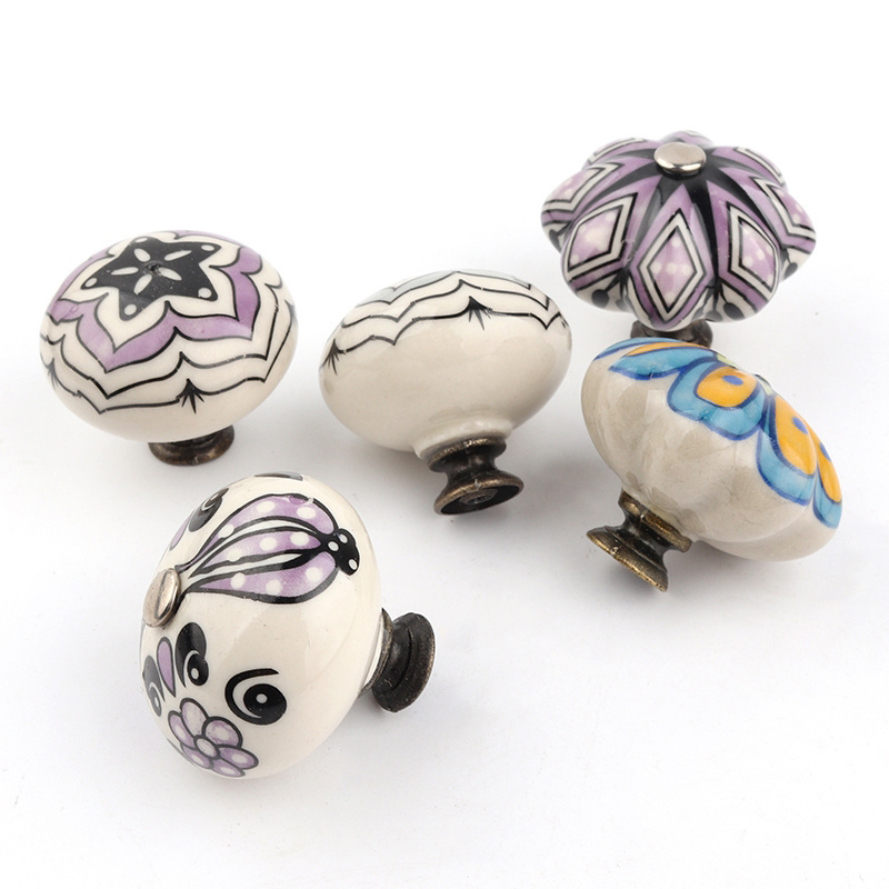 Porcelain knobs handles Lurious Ceramic Drawer Dresser Knobs Pulls Kitchen Cabinet Furniture Bedroom Handle