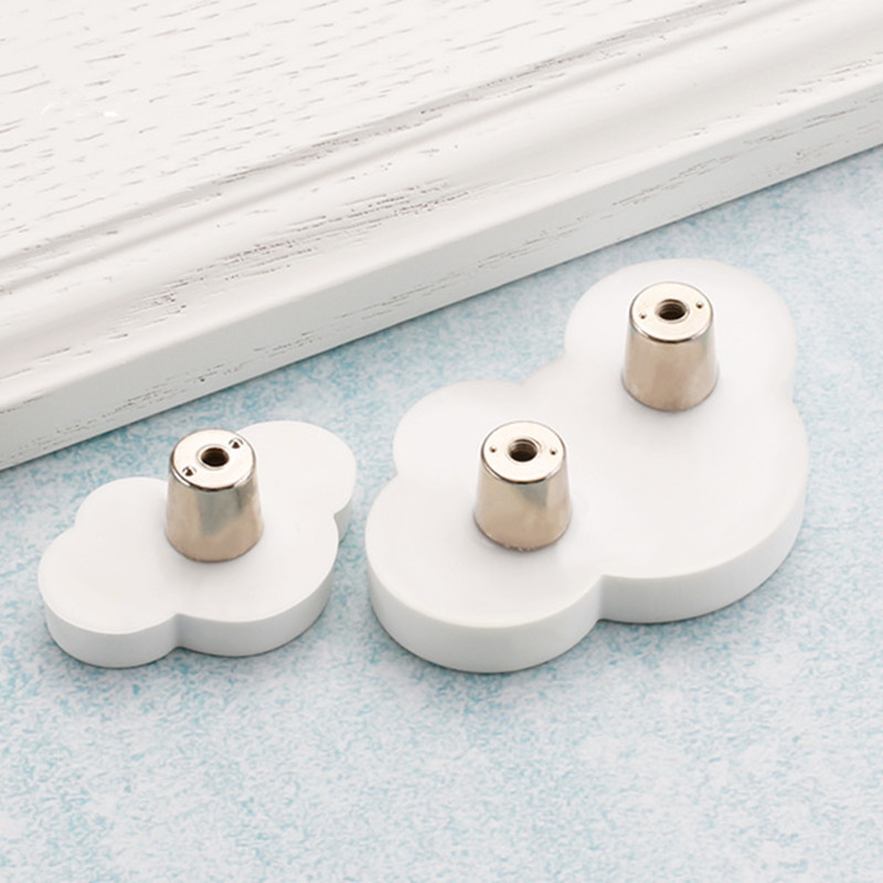 Best Price Furniture accessories White clouds Soft and cute Soft Plastic Handles knobs for kids room