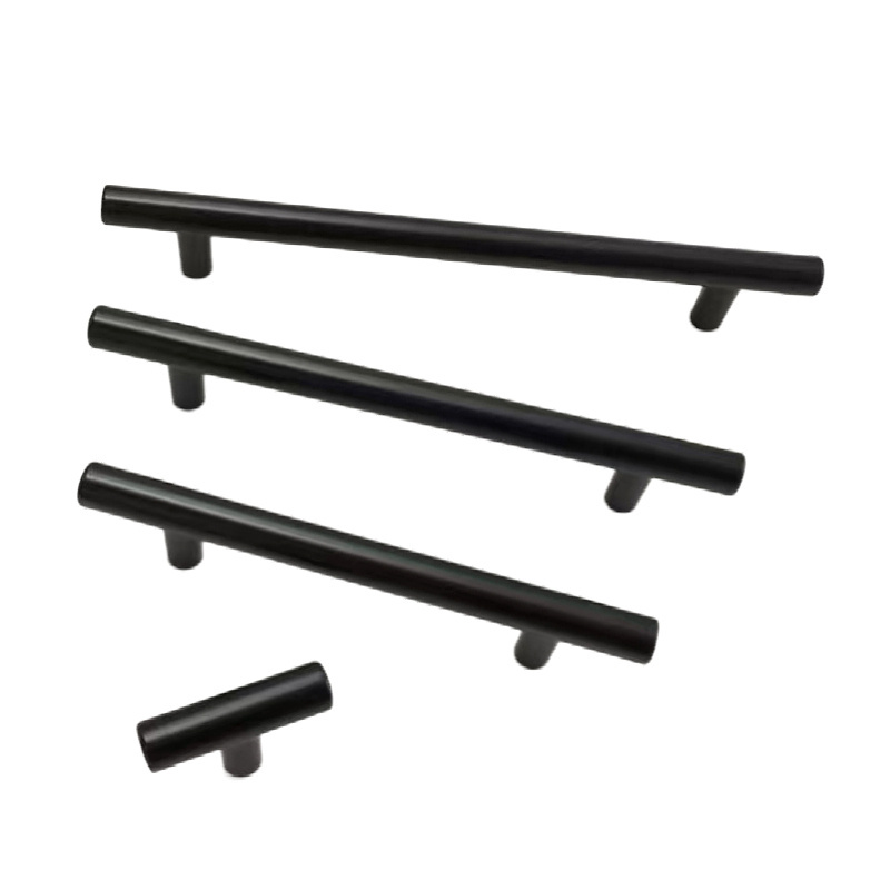 Furniture pulls and knobs Single hole  Black color Aluminum handle for kitchen cabinets