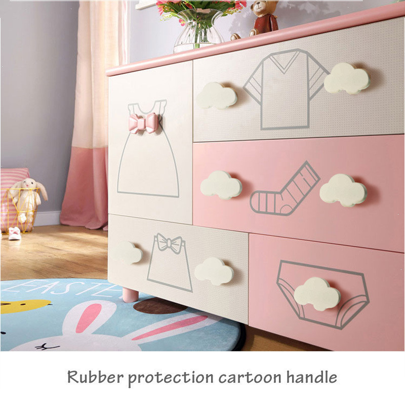 Best Price Furniture accessories White clouds Soft and cute Soft Plastic Handles knobs for kids room