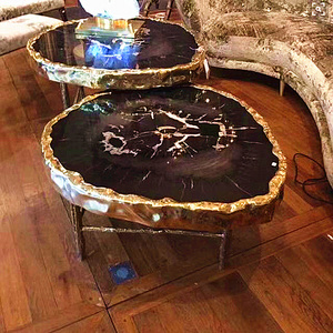 Natural gemstone wood fossil stone countertop petrified wood slab table top