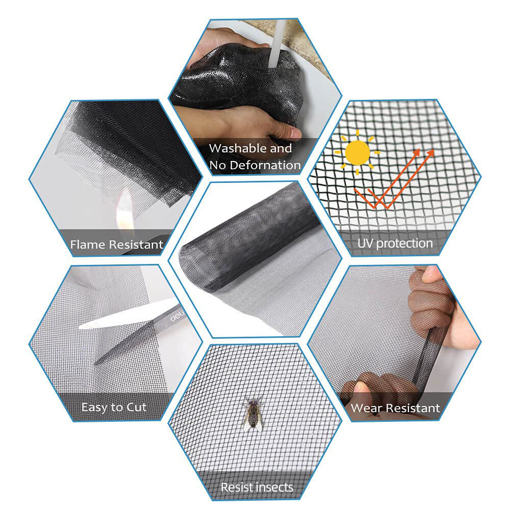 Custom Fiberglass Mesh Roll Insect Screening Adumbral Fly Net Corrosion Resistance Mosquito Netting Flying Window Screen