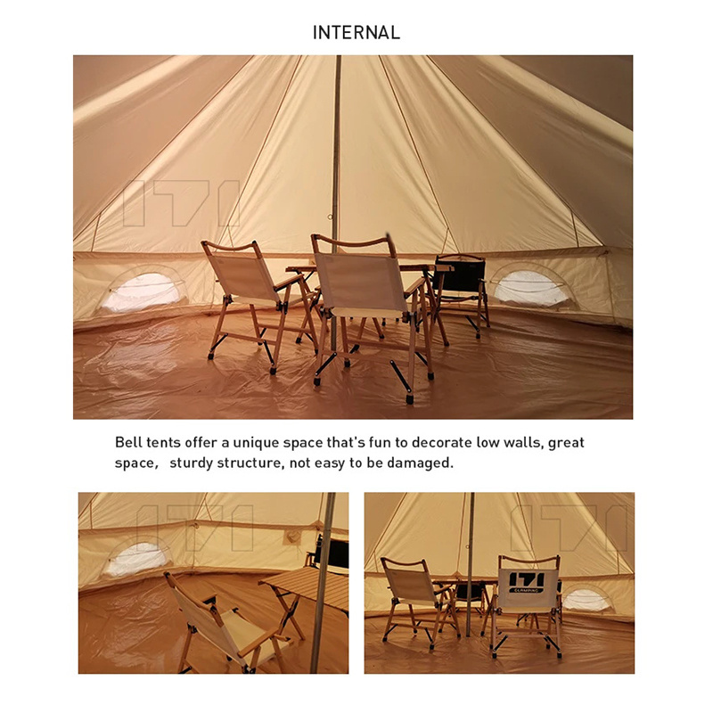 Hard-wearing bell tente 600 yurt bell tent cotton canvas bell tent 20 person