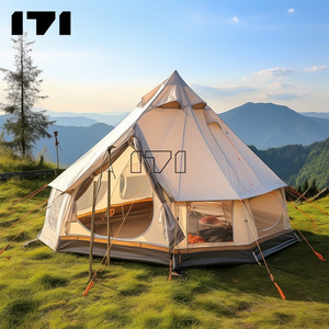 Glamping canvas tent yurt 8 meters diameter bell tent 6 wholesale bell tent 23ft