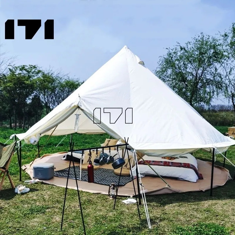 Glamping canvas tent yurt 8 meters diameter bell tent 6 wholesale bell tent 23ft