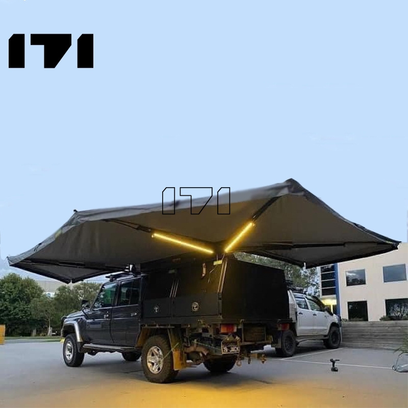 Hot Selling Off Road Car Tent Camping 3X3 270 Free Standing With Led 4X4 Side Wall Grey Awning