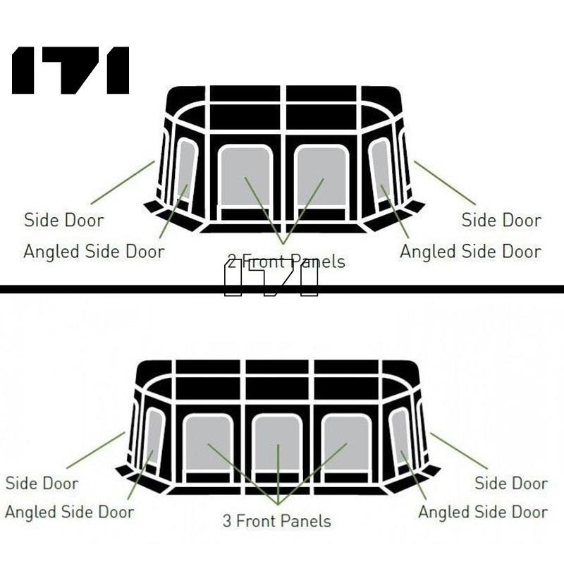 12ft x 8ft Quick Set Air Tent for Camping Motorhome RV Caravan UV Protection & Breathable Caravan Air Tent Porch Awning