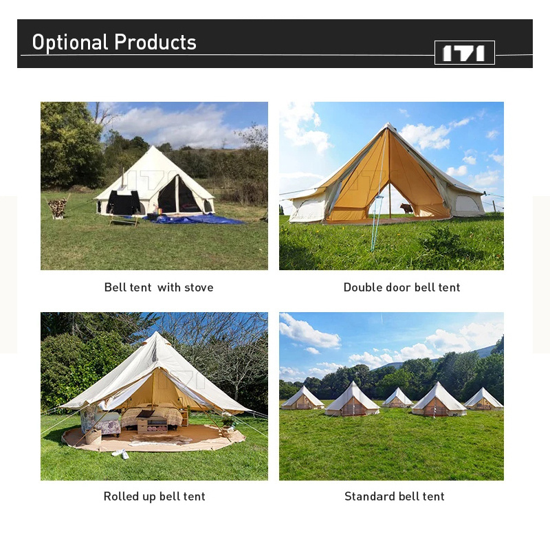 Hard-wearing bell tente 600 yurt bell tent cotton canvas bell tent 20 person