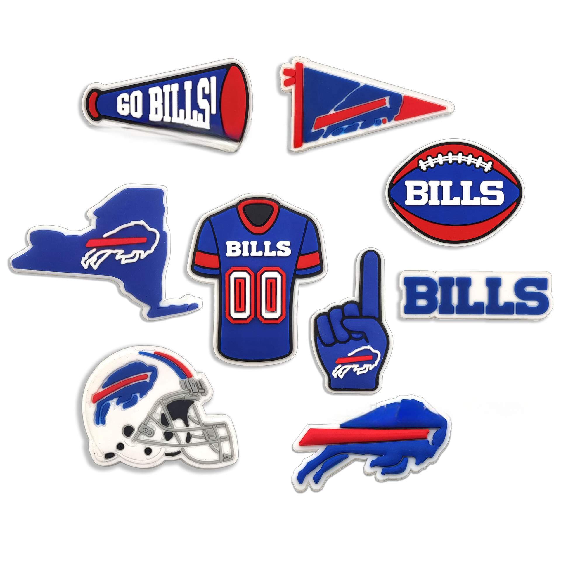 New design American football PVC shoe charms American football teams accessories for Buffalo Football Team clog charms wholesale