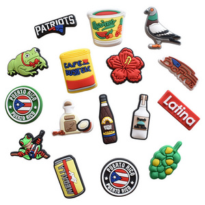 2024 Hot selling Puerto Rico series PVC Shoe Charms Decorative hole shoes accessories clog charms wholesale