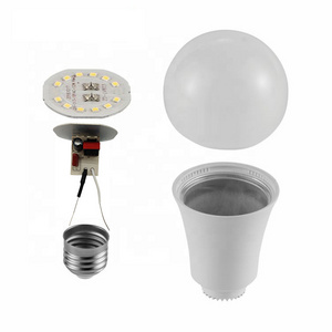 High pf 9w B22 E27 Factory Wholesales Cheap LED Light Bulb Parts Plastic Spare part led bulb skd