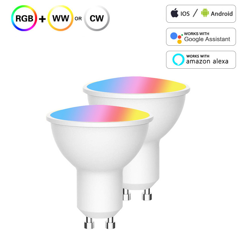 Tuya Smart Home Light Control System Wireless GU10 Smart Led Spot Light RGB Smart 4W GU10 GU5.3 MR16 Luces Led Smart Life 80 100