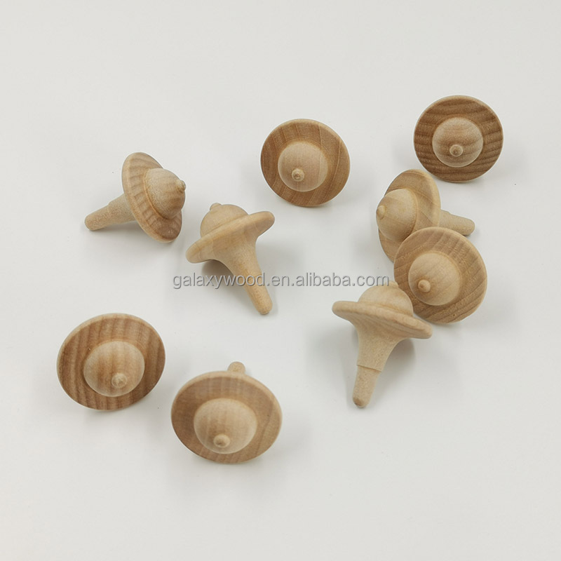 factory sale  Natural  Custom Wooden Kids Spinning Top Toys