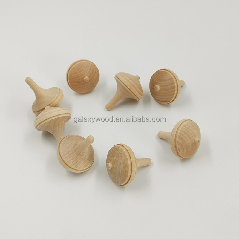 factory sale  Natural  Custom Wooden Kids Spinning Top Toys