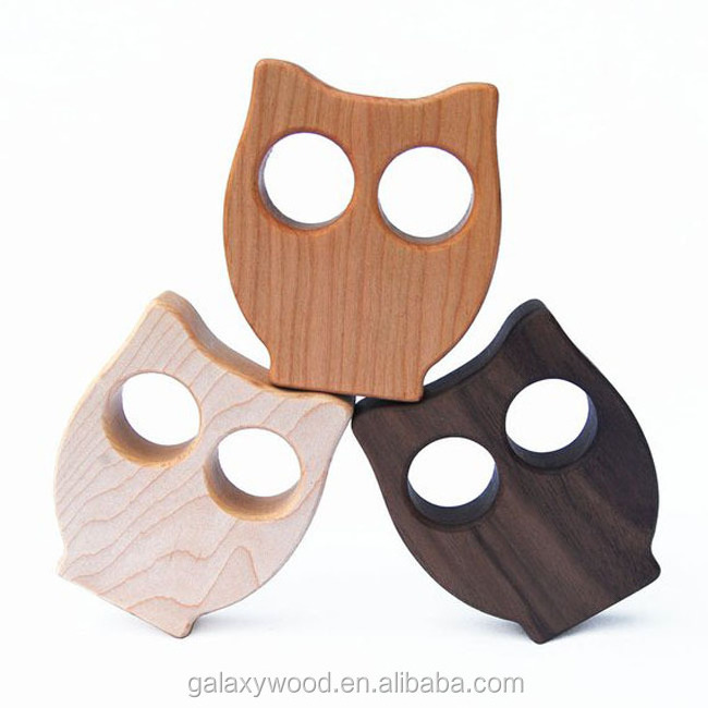 high quality owl animal shape custom unfinished wooden baby toy