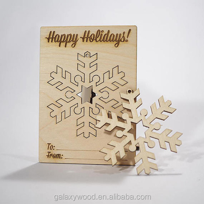 custom unique design Laser cut  wooden post card