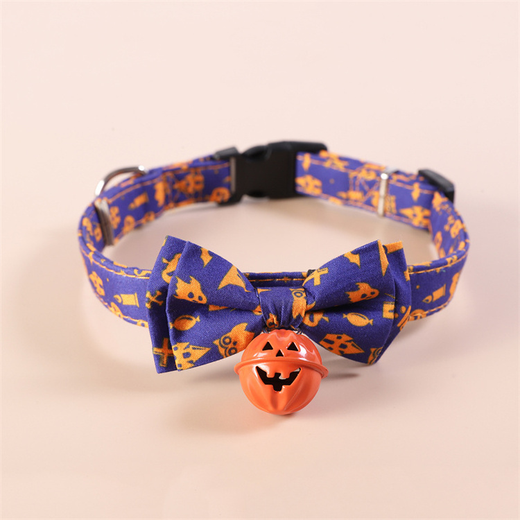 Adjustable Halloween Holiday Party Decoration Breakaway Pet Dog Cat Puppy Collar with Cute Bell