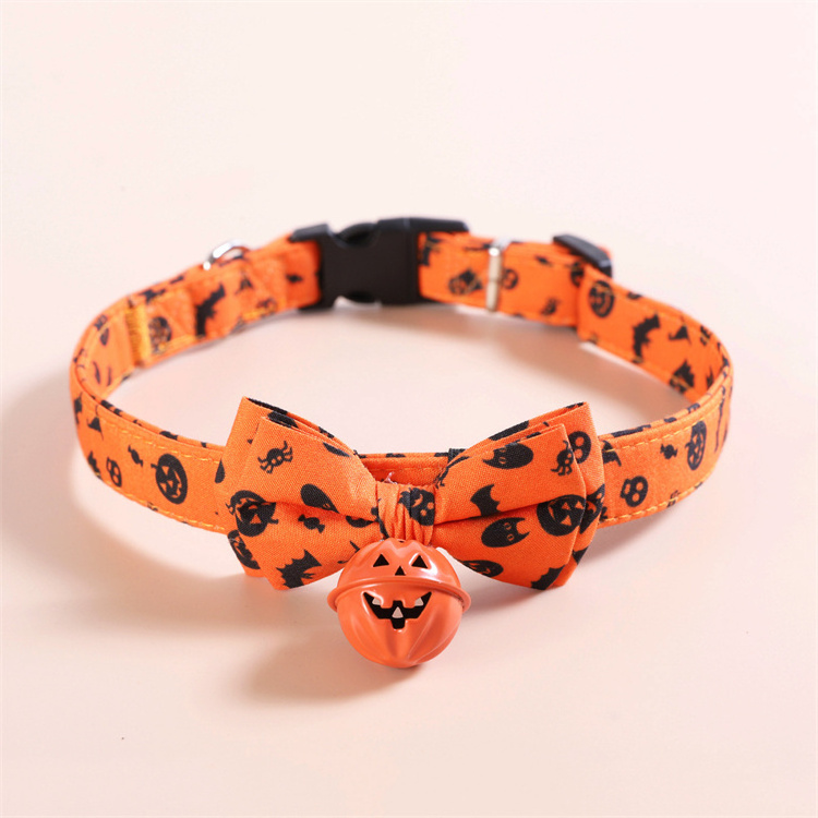 Adjustable Halloween Holiday Party Decoration Breakaway Pet Dog Cat Puppy Collar with Cute Bell