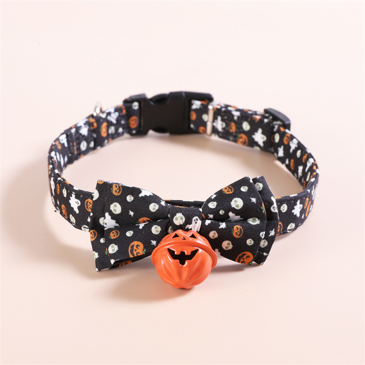 Adjustable Halloween Holiday Party Decoration Breakaway Pet Dog Cat Puppy Collar with Cute Bell