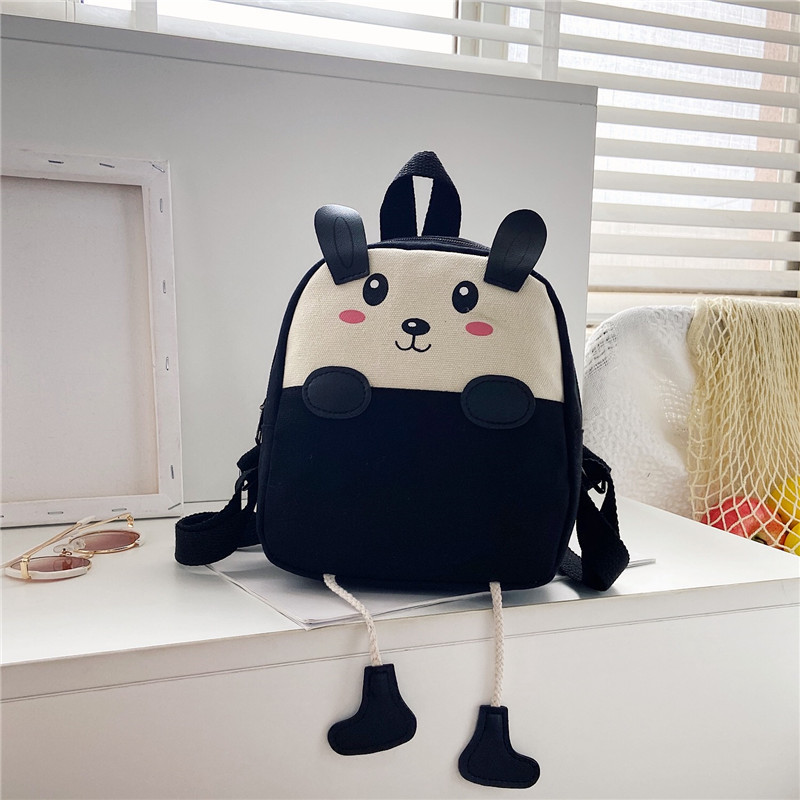 Cartoon style boy girls canvas mini preschool backpack for school