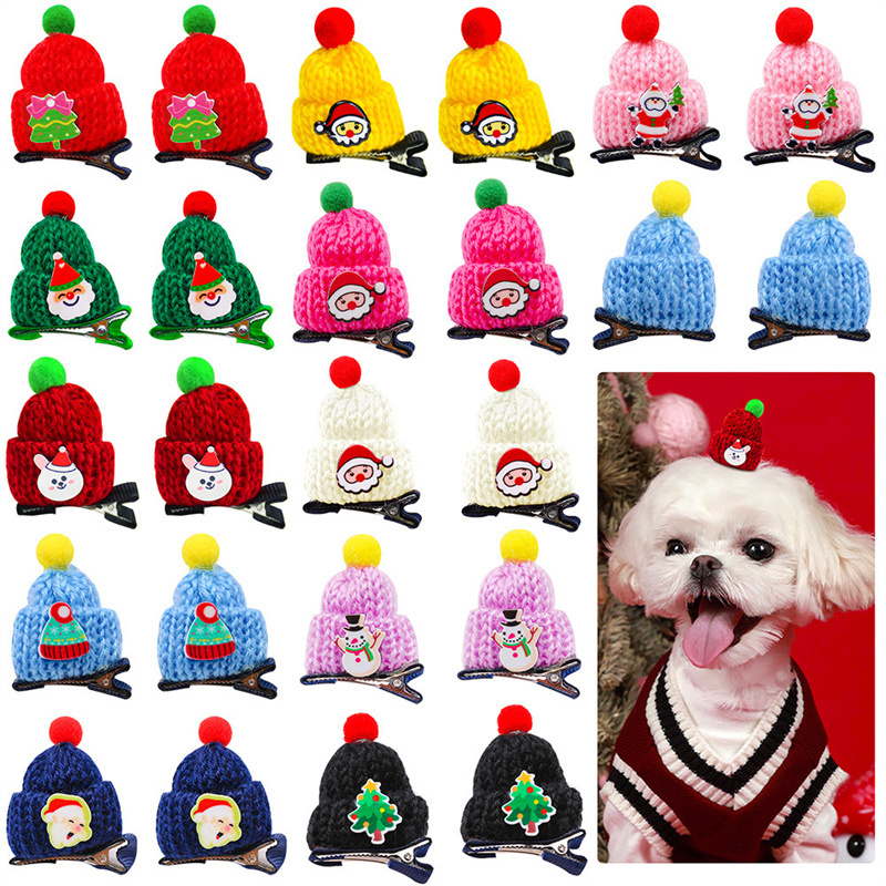 Christmas style decoration dogs and cats hats hair clips for pet